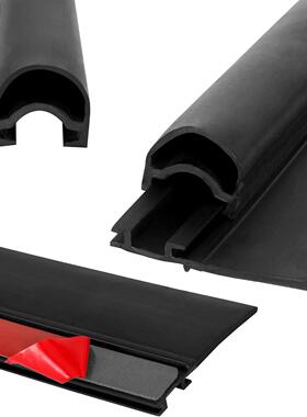 房车密封条旅居车RV拖车滑轨胶条滑出黑色橡胶D型防水防尘密封