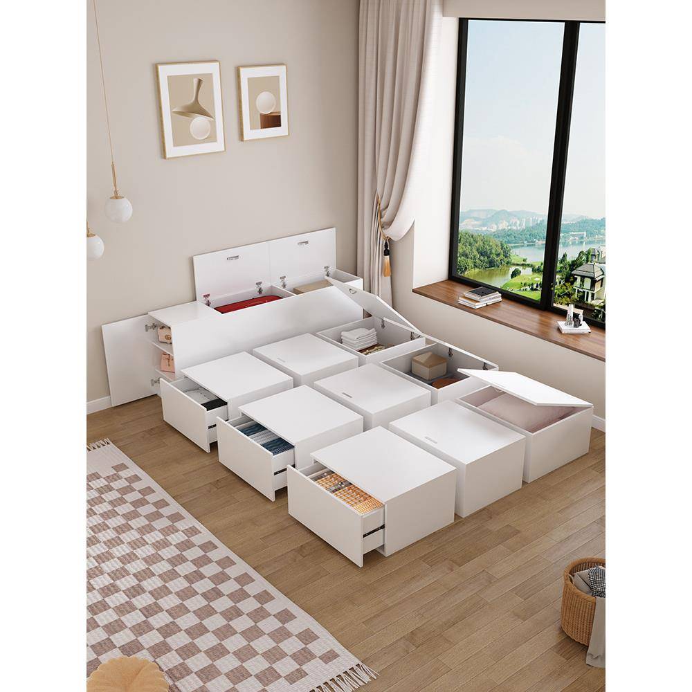 榻榻米床柜一体小房间钉做日式床衣柜储物床箱组合小户型卧室地台