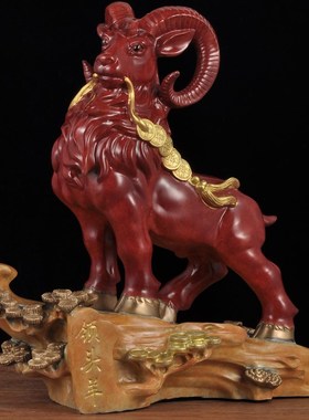 彩铜领头羊摆件生肖羊招财家居客厅玄关书房装饰品公司办公室摆设