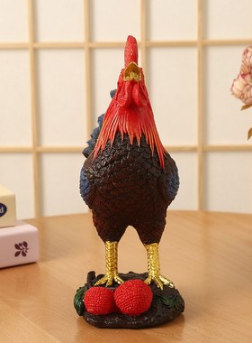中式大公鸡树脂摆件客厅玄关装饰摆件大吉大利公鸡摆件电视柜装饰