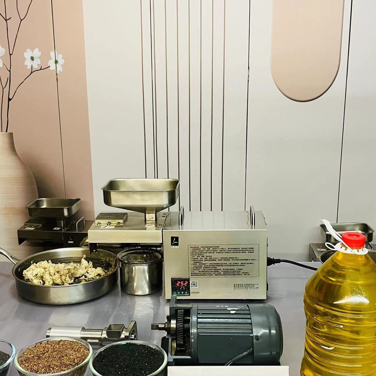 菜籽炸不锈钢机家用油榨小型榨油机热冷榨调温自动家庭亚麻籽调控