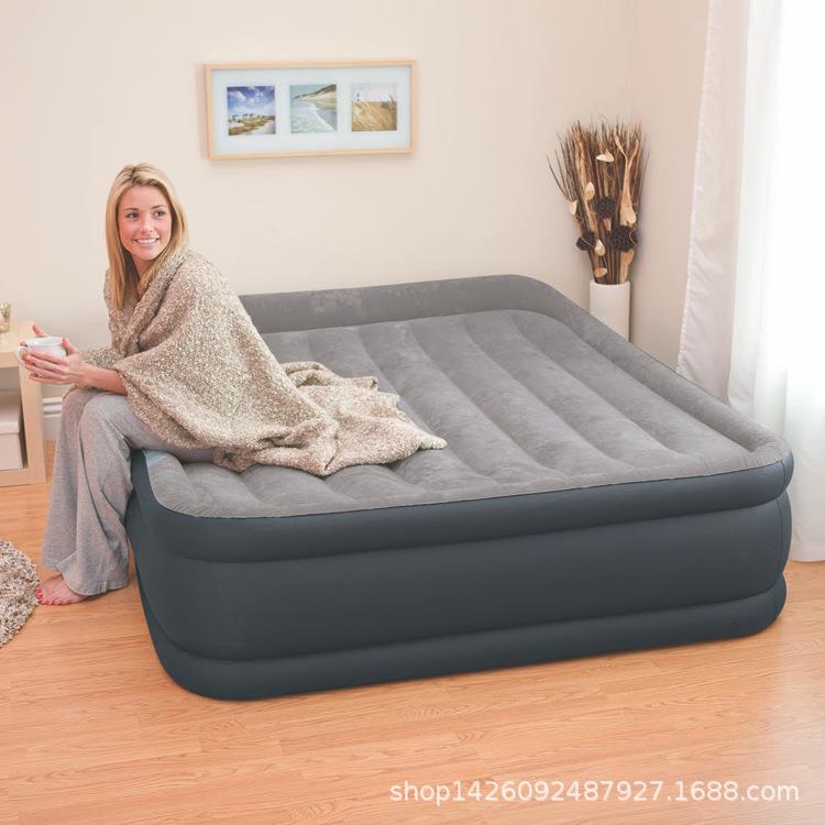 INTEX64136双人双层充气床垫气垫床内置枕头电泵冲气床