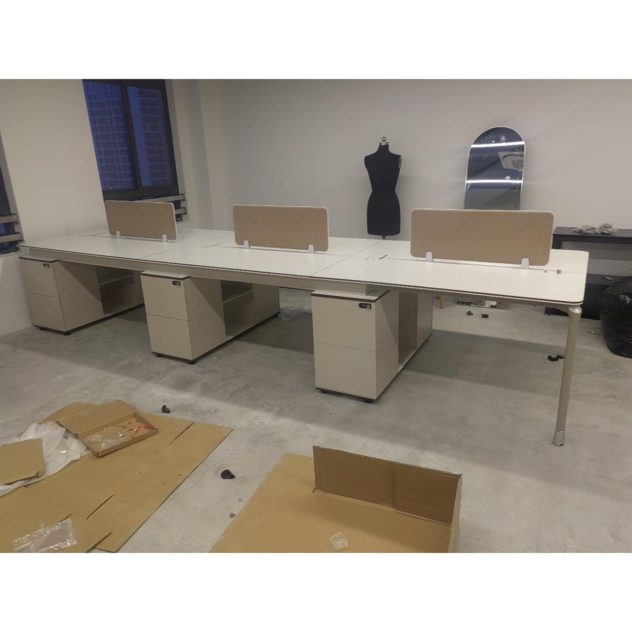 职员办公桌椅组合办公室屏风卡座四人位办公桌员工位创意带抽屉