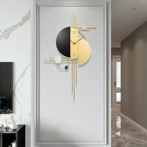 个性客厅时尚挂墙艺术壁饰石英钟北欧轻奢钟表简约时钟挂钟