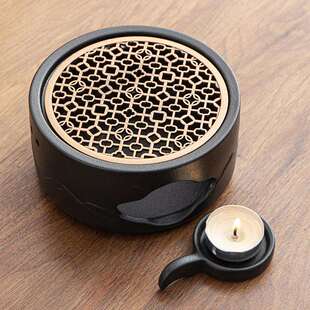 日式温茶炉家用玻璃茶壶公道杯蜡烛加热保温茶具配件陶瓷底座