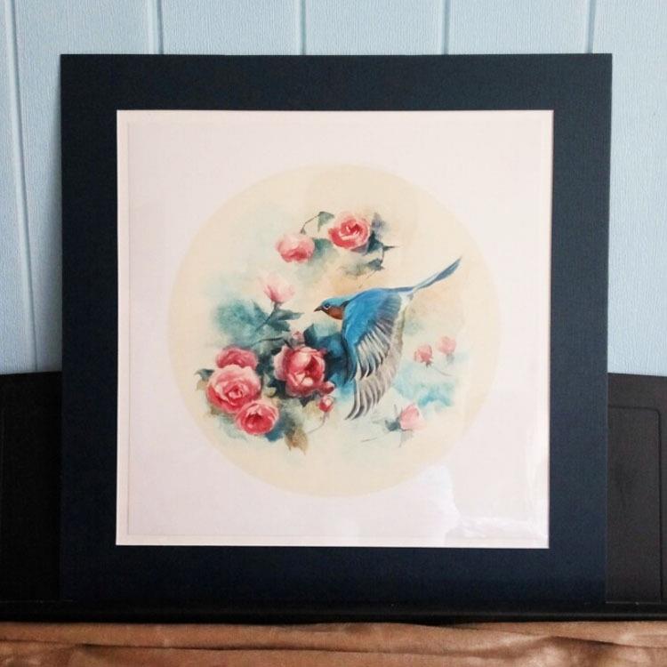 简约卡纸相框正方形裱儿童画画室37cm创意正方形画框相框