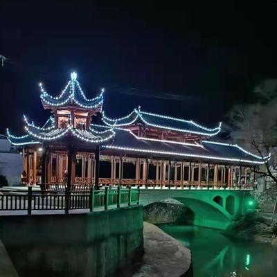 户外长廊凉亭文化古建实木回廊室外花园走廊新农村廊桥庭院家用