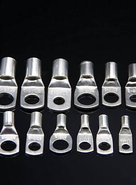 厂家直供100PCS窥口铜管端子SC铜鼻子接线端子+120PCS黑色热缩管