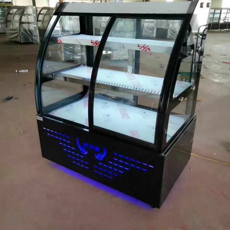蛋糕柜弧形玻璃冷藏展示柜烤串串凉菜小型保鲜卤菜展示柜前开双开