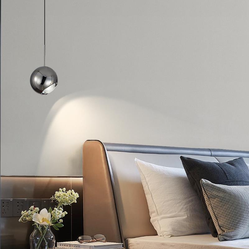 卧室床头吊灯轻奢现代简约可升降主卧吊线灯极简床头灯吧台小吊灯