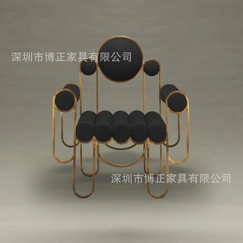 北欧网红不锈钢餐椅简易设计师布艺靠背扶手椅样板间创意个性椅子