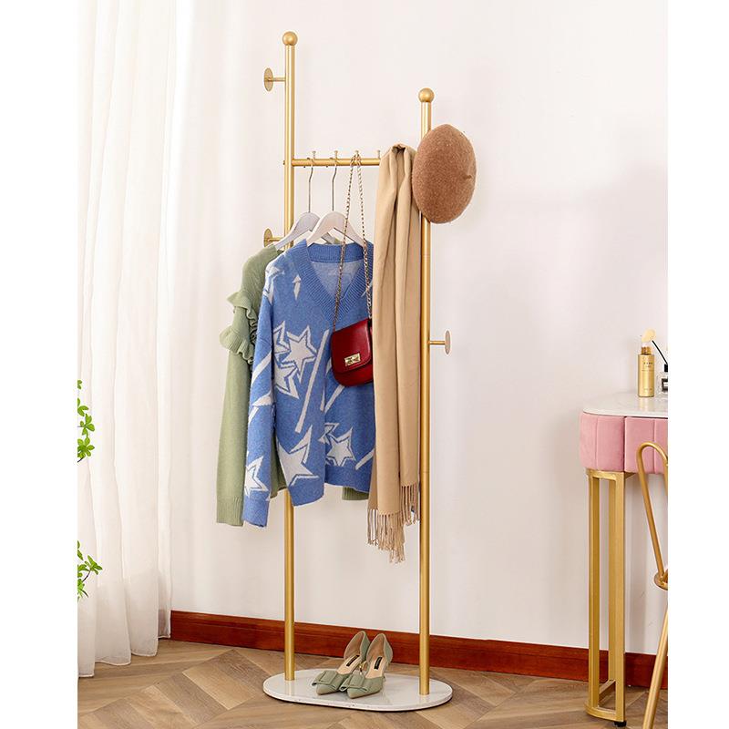 创意挂衣架落地卧室轻奢家用客厅衣帽架网红简易大理石挂衣置物架