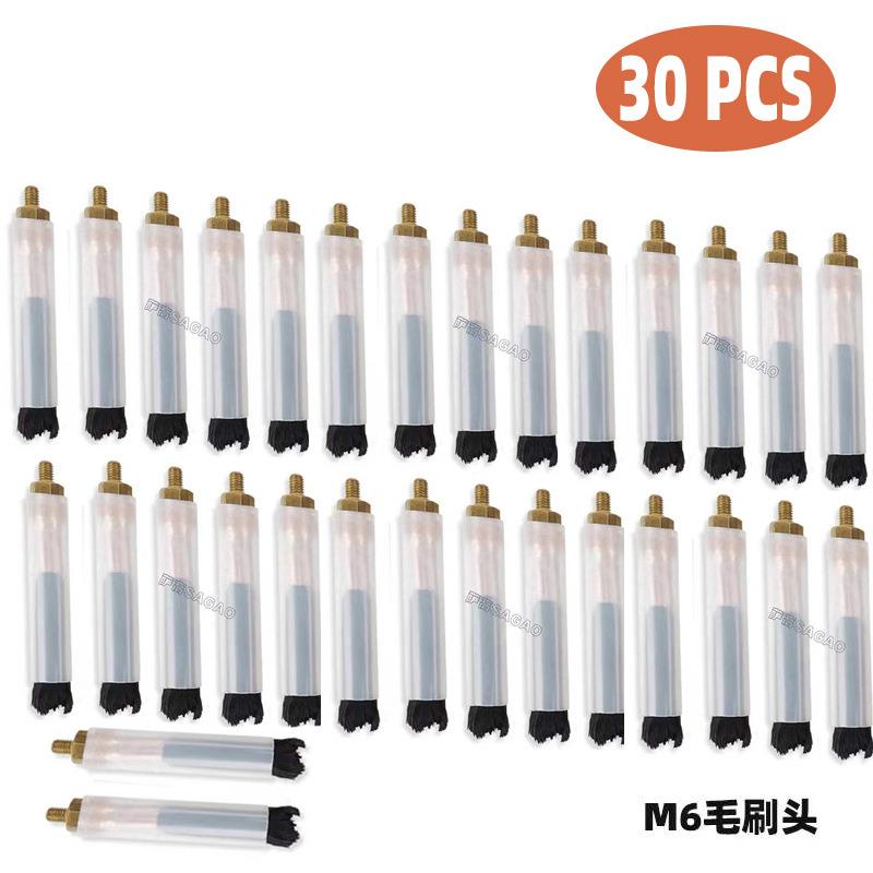 新品焊道处理机毛刷头M6/8/10毛刷枪不锈钢焊斑清洗刷头30PCS