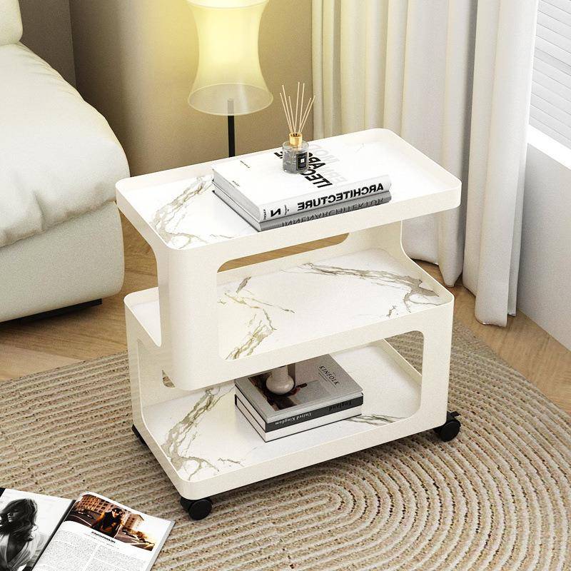 沙发边几可移动茶几客厅轻奢高级感小推车极简带轮岩板置物架网红