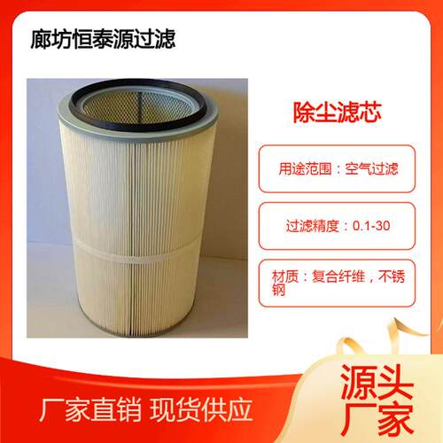 恒泰源过滤325*600高温覆膜阻燃除尘滤筒金属打磨车间粉尘滤芯