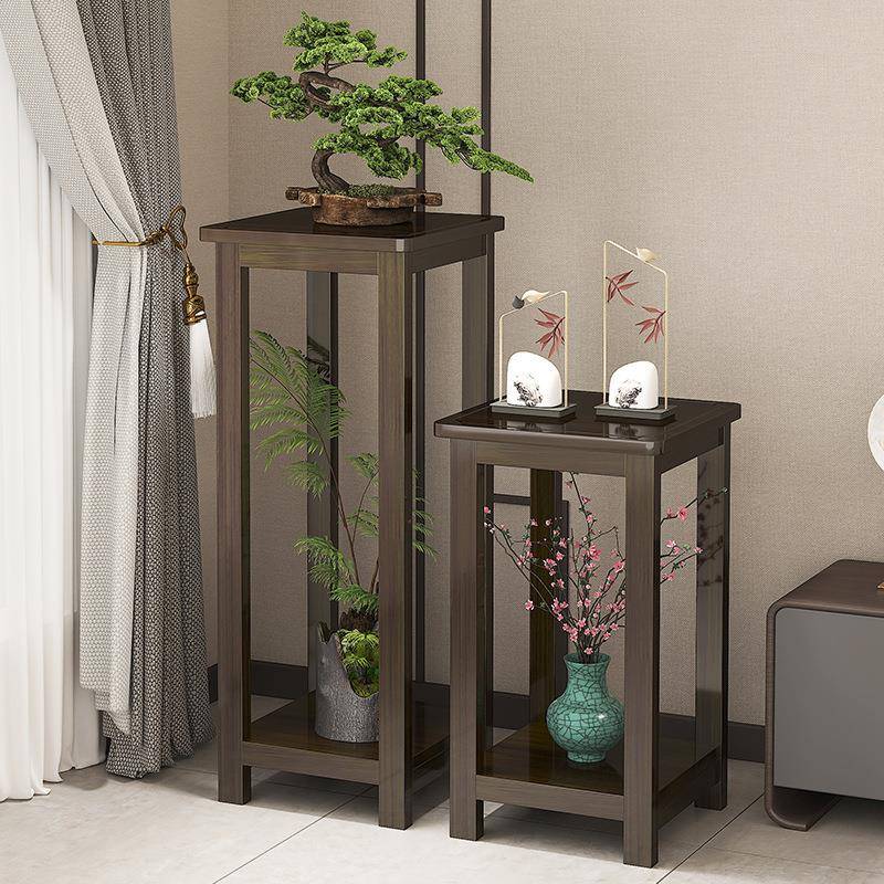 花架子新中式客厅落地式置物架室内花盆架盆景架仿古多