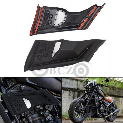 适用本T 叛逆者CMX300/500改装磨砂黑发动机侧板 带网车身保护板