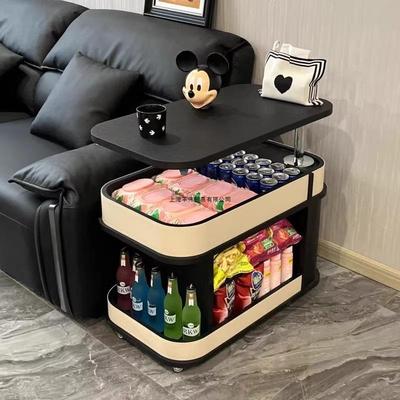 可移动沙发旁边的边几轻奢高级感客厅带轮子推车升降茶桌边柜侧柜