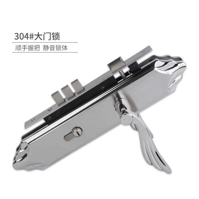 不锈钢门锁直销卧室85孔木门锁具机械执手锁静音加厚五金锁