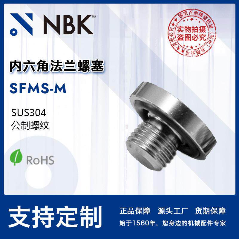 NBKSFMS-M内六角法兰螺塞公制螺纹SUS304材质机械密封螺塞工厂