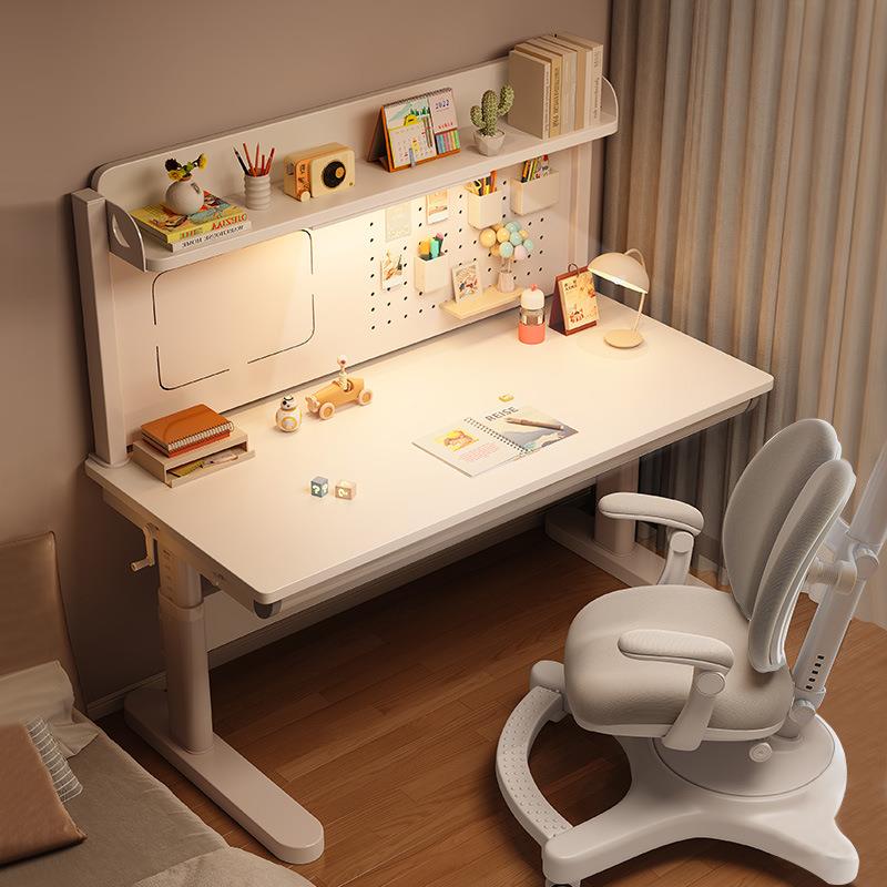 可升降儿童学习课桌椅家用小学生书桌环保实木可掀背课桌套护腰