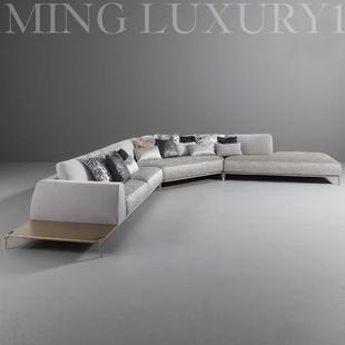 RobertoCavalli设计师款 创意转角沙发高端别墅大户型客厅布艺沙发
