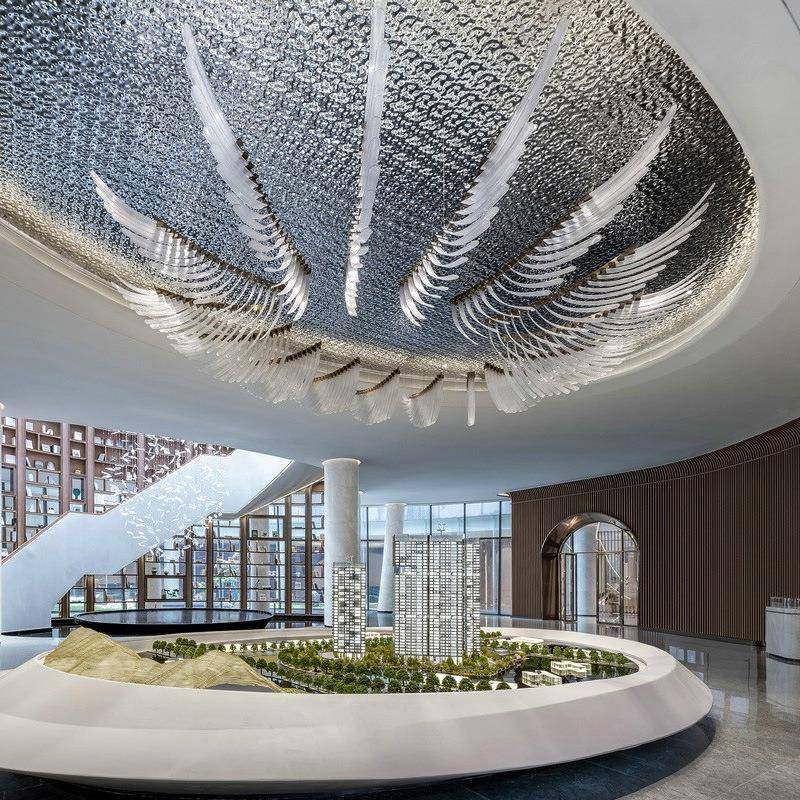 酒店大堂吊灯羽毛造型艺术装置复式楼梯吊灯前台客厅工程售楼部灯,鲜花速递/花卉仿真/绿植园艺,割草机/草坪机,淘宝优惠券,粉丝福利购,淘宝优惠卷