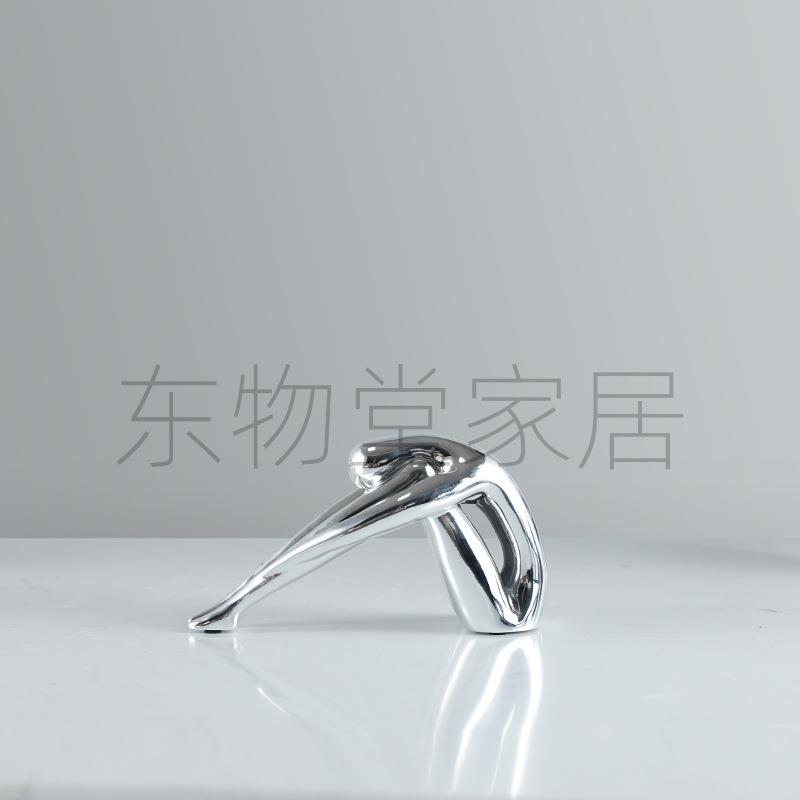 现代欧式电镀树脂抽象小摆件样板间儿童房家居软装桌面创意装饰品