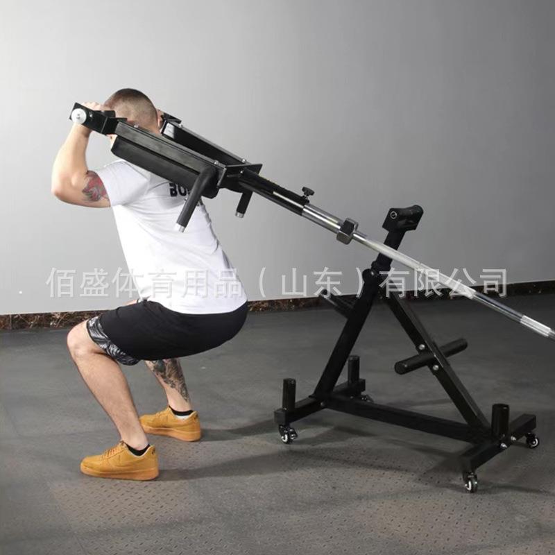 肩扛杠铃划船高位下拉把手深蹲练背器材拉背健身爆发力核心训练器