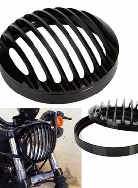 适用于哈雷XL883XL120048戴纳软尾铜色黑色银色栅栏大灯灯罩