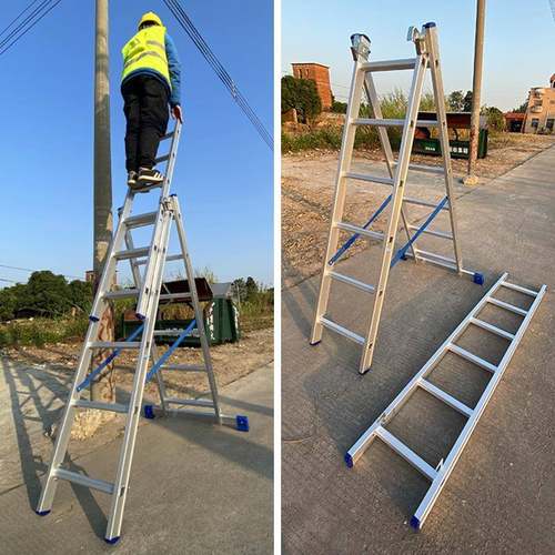 铝合金加厚多功能组合人字工程折叠自由升降直梯两联梯三联梯