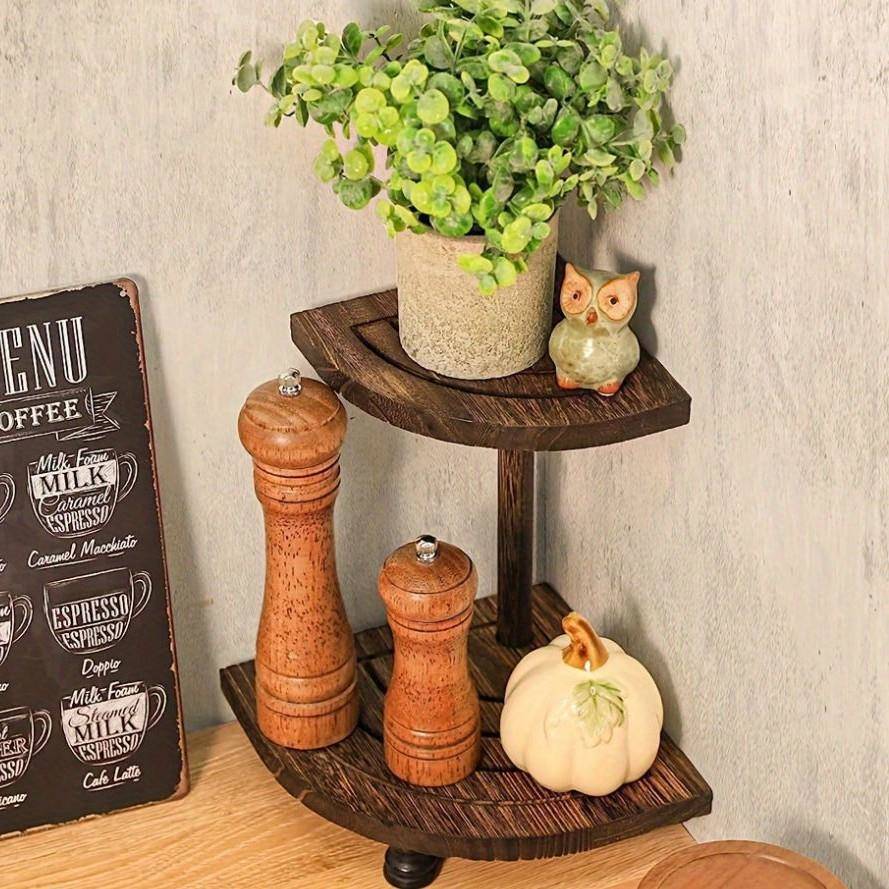 木质立管浴室置物架洗手池肥皂底座复古客厅阳台木质花盆绿植支架