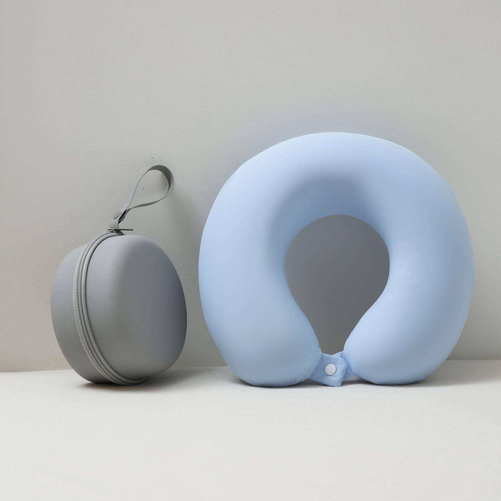 丝滑凉感冰丝记忆棉U型护颈枕差旅便携护颈枕头枕芯纯色记忆U型枕