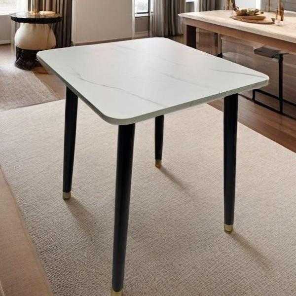 60*60钢化膜桌面餐桌现代简约家具单人小方桌租房家用卧室办公室