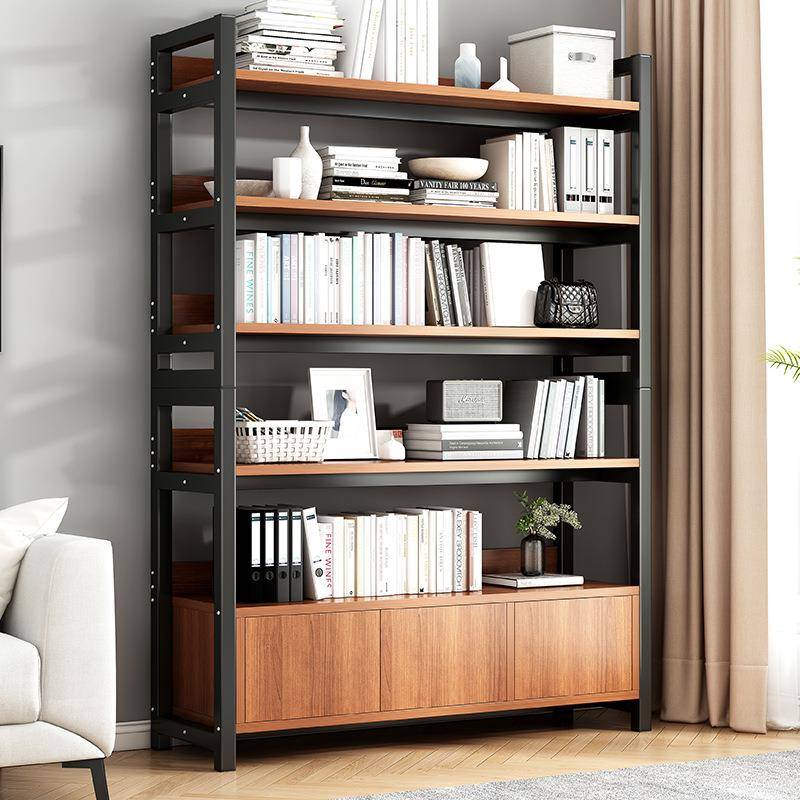 铁艺书架工业风置物架落地书籍收纳展示架家用客厅书柜储物多层架