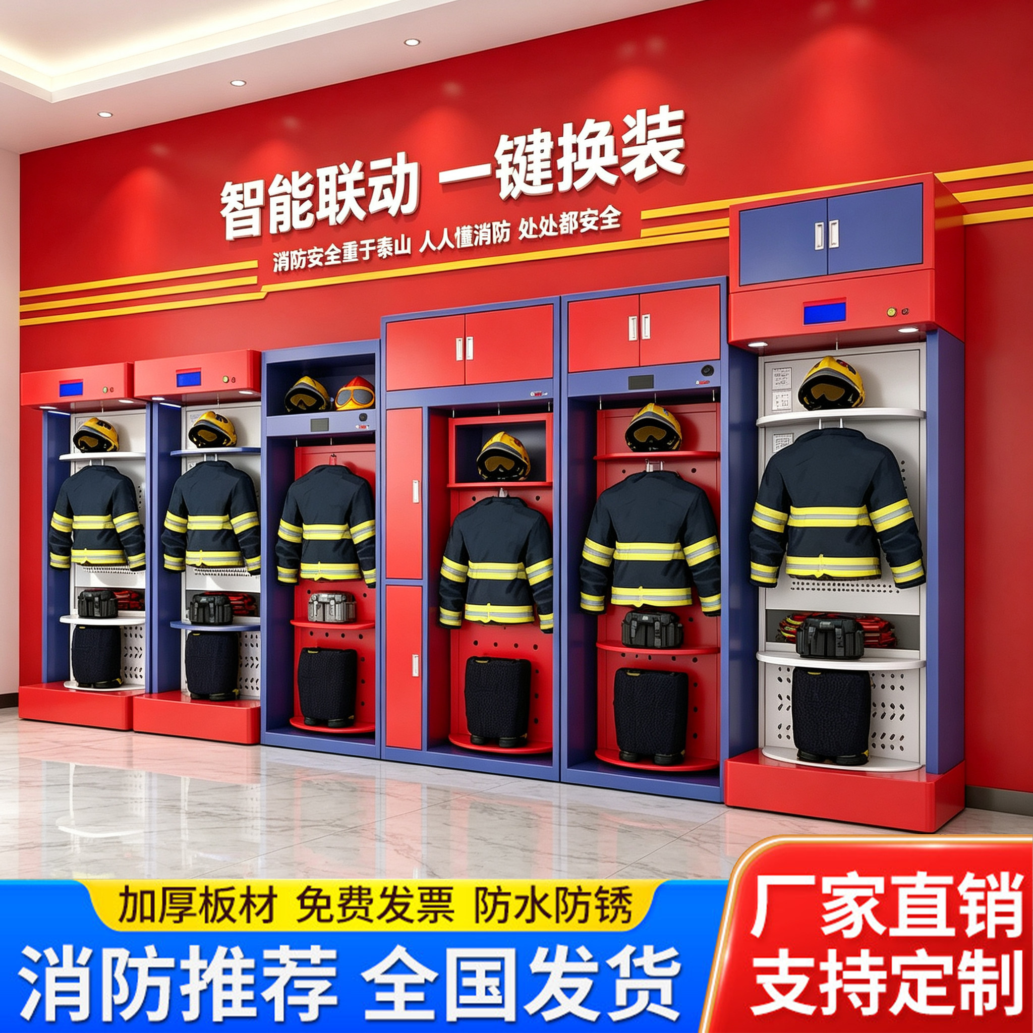 不锈钢消防服衣架双面可旋转战斗服救生服衣架定制智能装备存放架