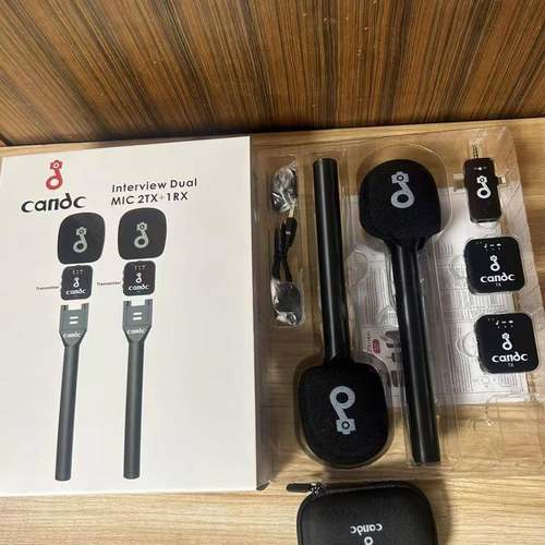 新款无线采访麦克风麦克风采访棒麦克风2.4G收音降噪无线麦