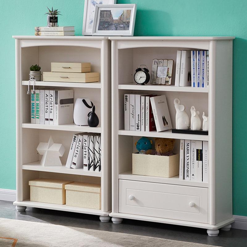 简约实木书柜书橱现代儿童落地书架家用收纳柜杂物柜收纳柜飘窗柜