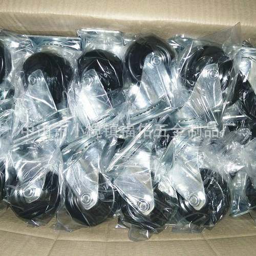 万向轮静音实心橡胶轮1寸1.25寸1.5寸2寸2.5寸3寸定向刹车平板轮