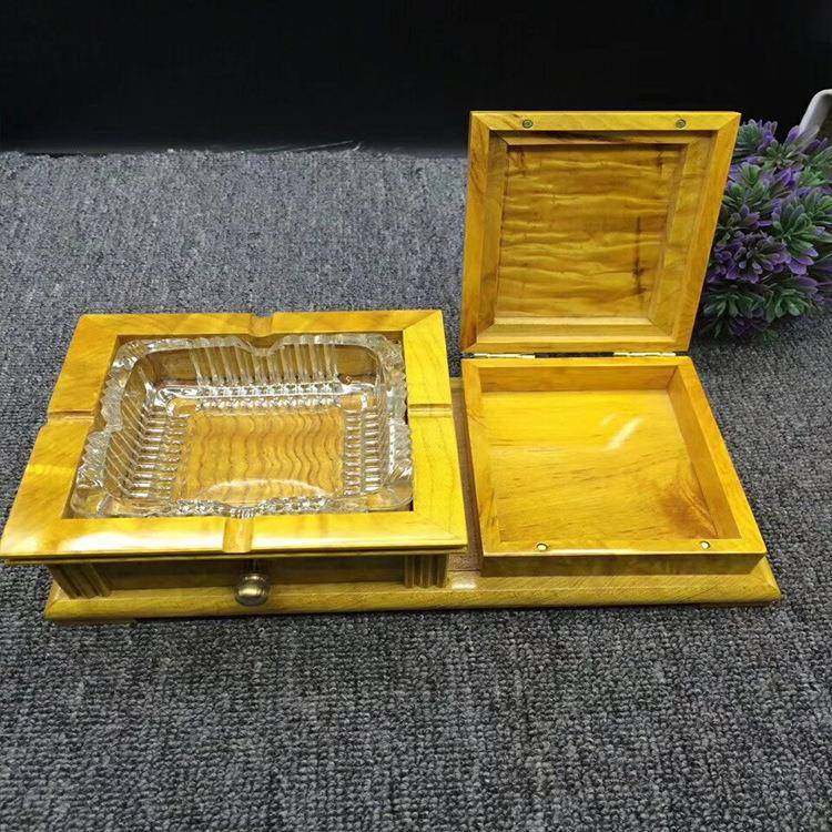 金丝楠烟灰缸组合套餐四川金丝楠水波纹小件摆件盒子家居摆饰