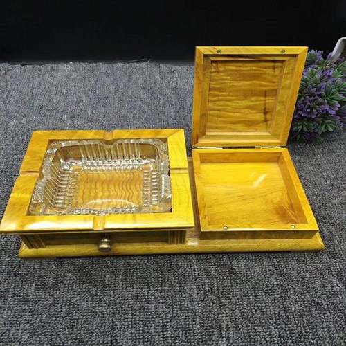 金丝楠烟灰缸组合套餐四川金丝楠水波纹小件摆件盒子家居摆饰