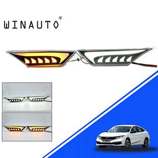 适用十代思域2016-2021改装typer叶子板灯流光转向总成常亮示宽灯