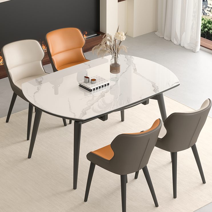 圆形家用小方形两用可伸缩折叠现代简约轻奢新款实木户型岩板餐桌