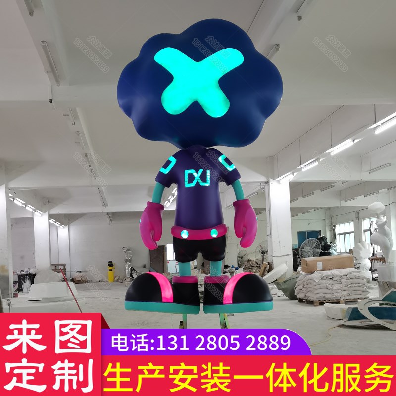 大型玻璃钢雕塑定制透光卡通人物动物公仔玩偶商业街美陈雕塑摆件