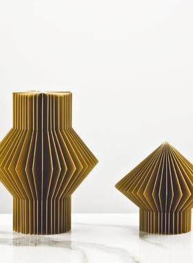 现代简约欧式几何金属折纸摆件样板房售楼处软客厅装饰品摆设