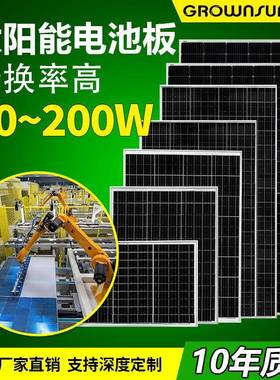 太阳能发电板充电板50W~150W光伏组件车载户外离网太阳能电池板