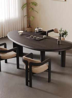 实木茶桌组合简约办公功夫泡茶桌创意客厅异形茶台2025新款高端