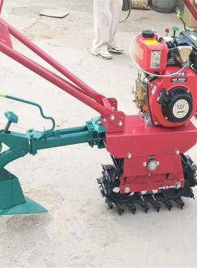 履带微耕机链轨式小型趟地犁地机农用手扶耕地机开沟机果园农耕机