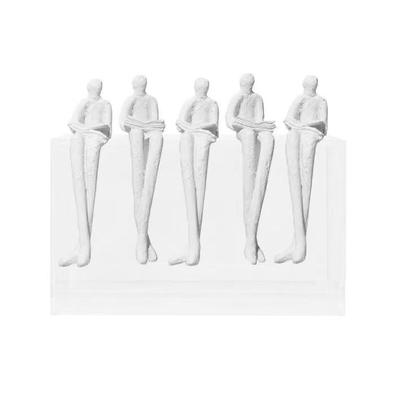 阅读读书轻奢几何现代样板房书房书柜看书小人摆件飘客厅软装饰品