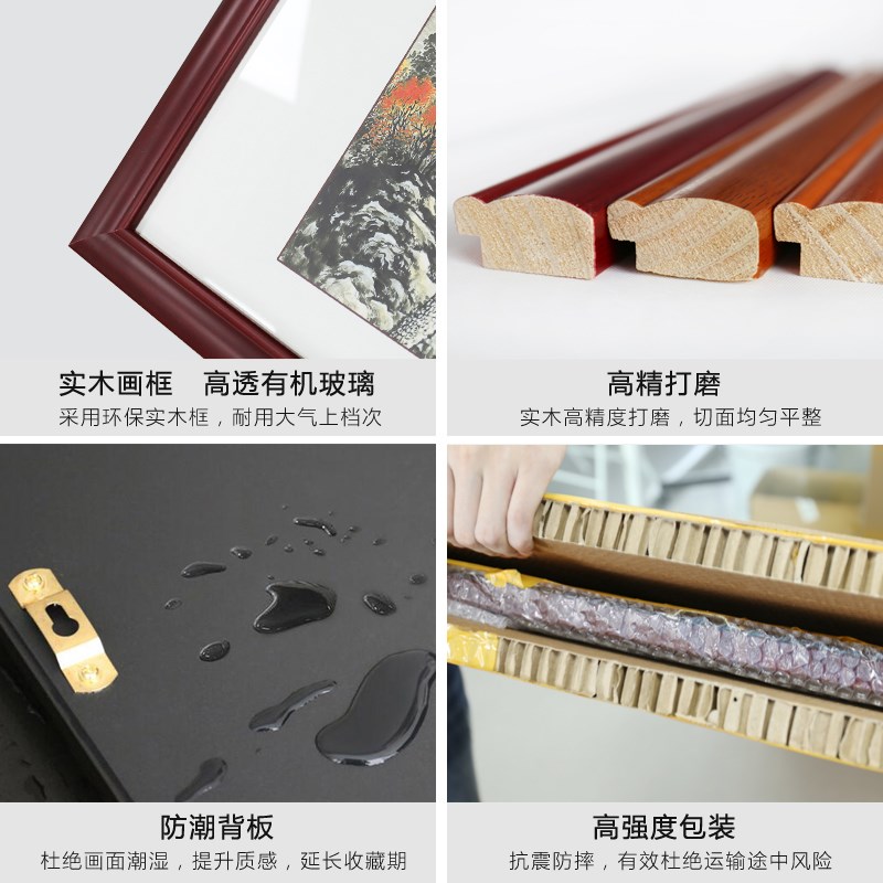 新中式玄关装饰画牡丹花挂画入户正对门壁画客厅花开富贵国画图片